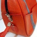orange carry on with turquoise tree