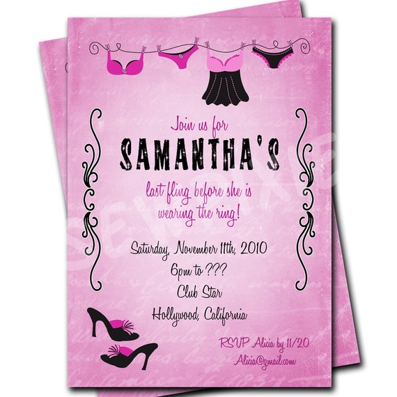 Lingerie Bachelorette Party Invitations 2