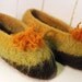 Wool Knitted Felted Slippers for Girls
