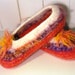Wool Knitted Felted Slippers for Girls and Women