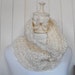 Hand Knitted Women's Feminine White Cowl Neck Warmer Accessory