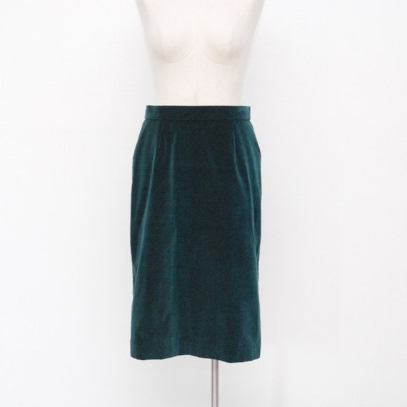Items similar to Vintage Dark Green Velvet Skirt (M) on Etsy