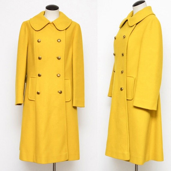 RESERVED Vintage Mustard Yellow Wool Coat M