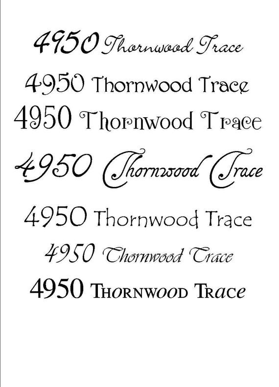 Custom Mailbox Address Vinyl Decal with Your Choice of Font