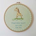 DIY Birth Record, Hand Embroidery Fabric Panel for DIY baby gifts, Giraffe Design Needle Craft Project for Nursery Decor