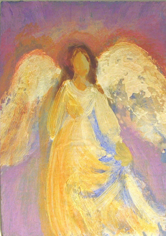 Healing Angel Painting Original Aceo Miniature Acrylic