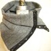Chunky gray herringbone wool cowl