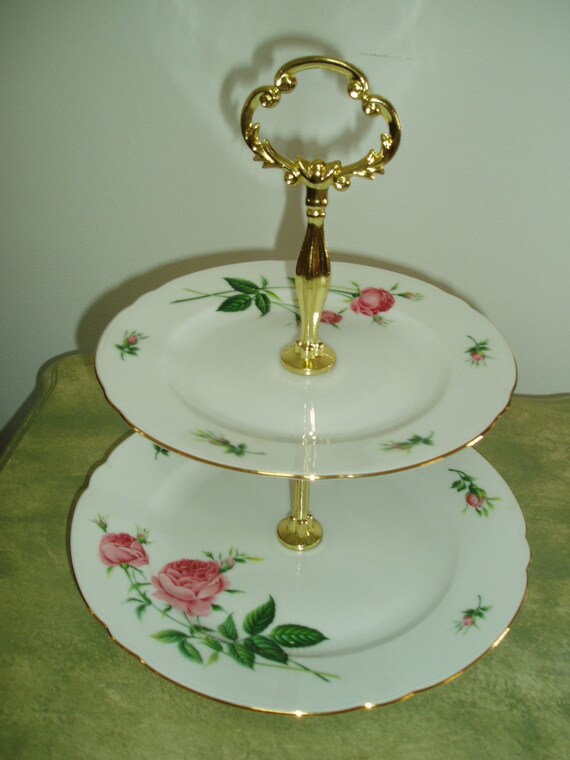 Tiered CAKE Plate Pedestal Dessert Tray Serving Dish