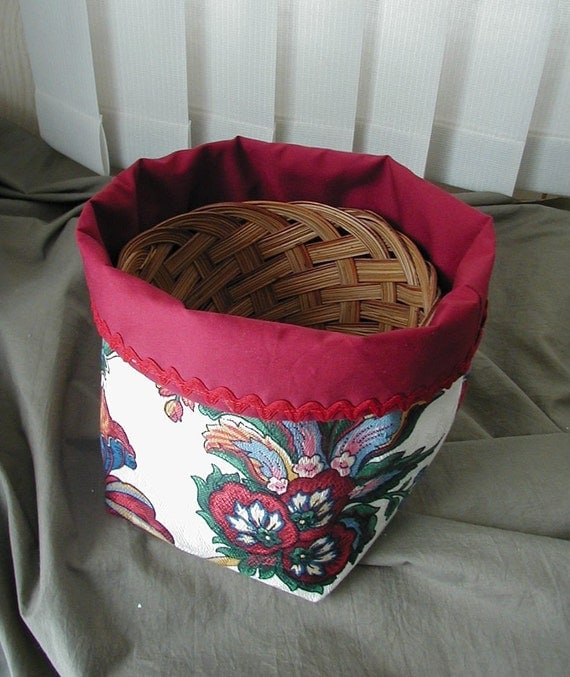 2 Basket Covers or Flower Pot Covers Large Floral Pattern