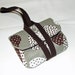 iPhone smart phone wristlet carry your necessities in style Flea Market Fancy Grey Dotted Leaves with Dark brown s