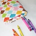Crayon Wallet Children's Coloring Portfolio in Summer Argyle - Hip Trendy Toddler Travel