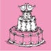 Wedding cake rubber stamp for your wedding invitations and cards ctaft projects- style 10013