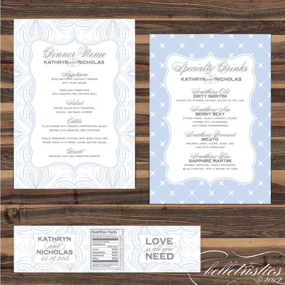 Wedding Reception Stationery Printable DIY by CharmPrintables