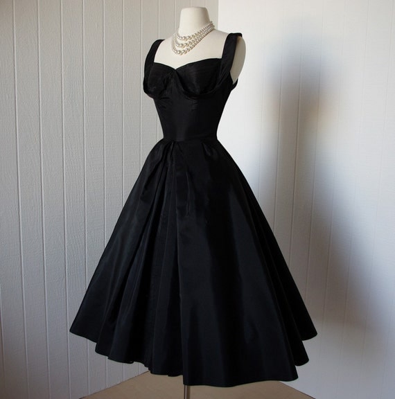 vintage 1950s dress ...designer couture SUZY PERETTE dior