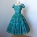 vintage 1950's dress ...dior inspired GIGI YOUNG new york floral chiffon full skirt cocktail party pin-up dress with tulle underskirt