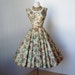 vintage 1950's dress ...most stunning hand painted cotton MEXICAN CIRCLE skirt dress with appliques rhinestones & beads