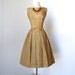 vintage 1950's dress ...shimmery R&K ORIGINAL gold lame shoulder tab full skirt bows pin-up cocktail party dress