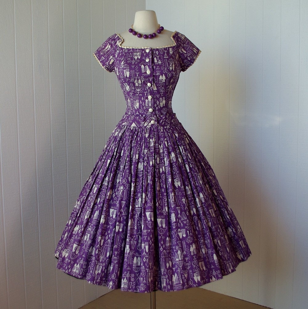 vintage 1950's dress ...rare mid-century danish by traven7