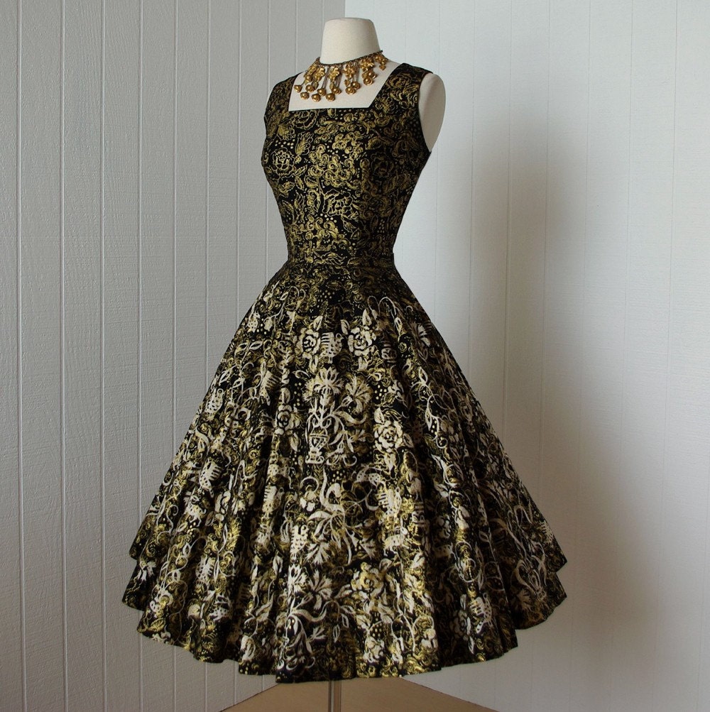 vintage 1950's dress ...decadent MAYA DE MEXICO original