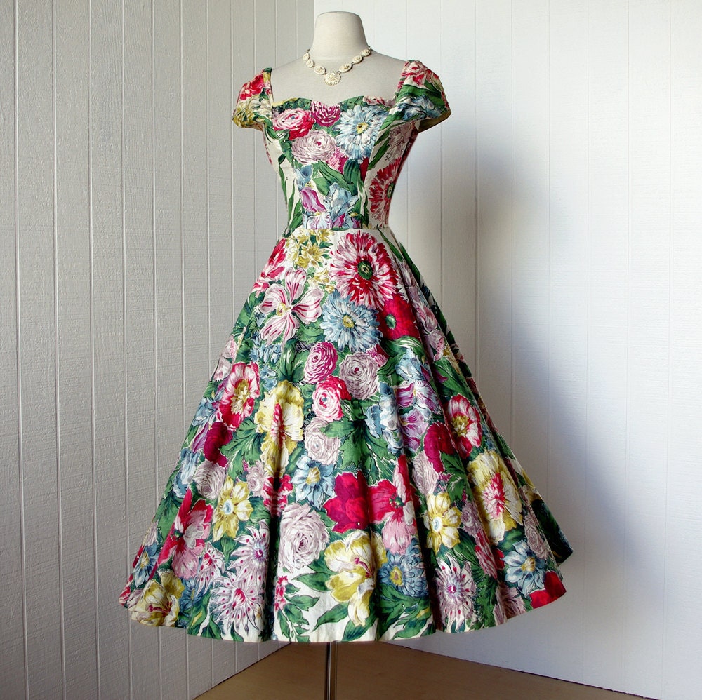 vintage 1950's dress ...gorgeous ALIX OF MIAMI rhinestone