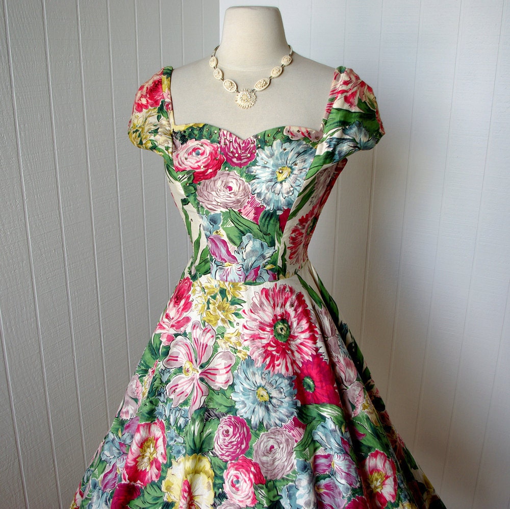 vintage 1950's dress ...gorgeous ALIX OF MIAMI by traven7 on Etsy