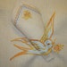 RESERVED FOR ROBERTA Vintage Embrodered Appliqued Tablecloth & Napkins Bluebird of Happiness