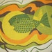 Vintage Towel Psychedelic Groovy Fish