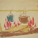 Vintage CHP Tablecloth Cowboy Campfire Gather Round the Chuckwagon