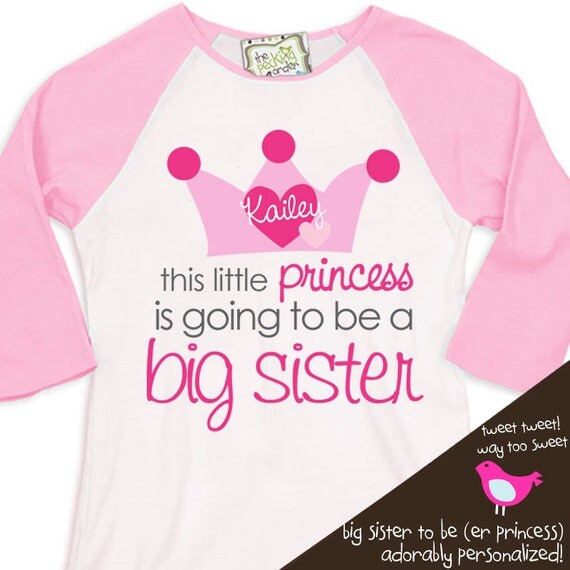 Big sister shirt-princess crown big sister to be pregnancy ...