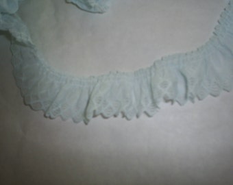Lace Light Blue Gathered Embelishments Crafting Supplies 15 yards