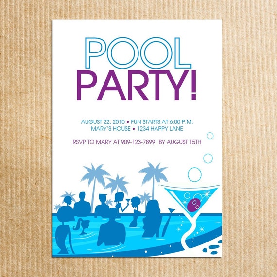 Adult Pool Party Invitations 4