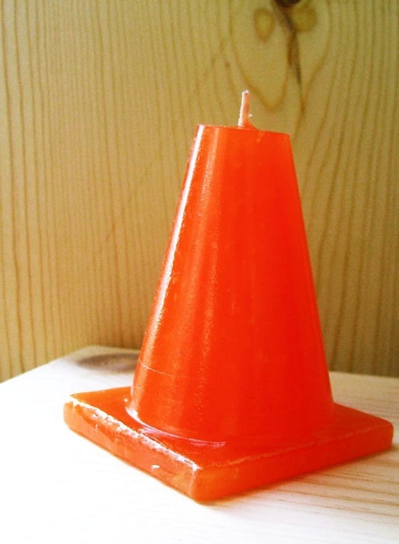 candle quirky neon orange traffic cone unscented by candle quirky neon orange traffic cone unscented by
