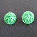 Vintage Green Carved Floral Earrings