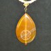 Unique Carnelian Pendant with Lotus Necklace Hand Braided Cord - FREE SHIPPING