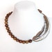 SALE Wooden Leaf Necklace - Wood - Silver Leaf - WAS 24 NOW 18