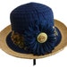 Womens Sun Hat, Straw Hat, Summer Hat, Beach Hat in Navy is Lightweight and Comfortable - "Summer Treasure"