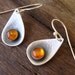 Teardrop Earrings Baltic Amber Earrings Hammered Earrings oxidized sterling silver jewelry for her yellow jewelry artisan