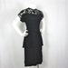 Vintage 40s Illusion Neckline Vamp Dress, Sz M
