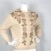 Vintage 1950s 60s Soft Wool Hand Beaded Sweater, Hong Kong, Sz M, L