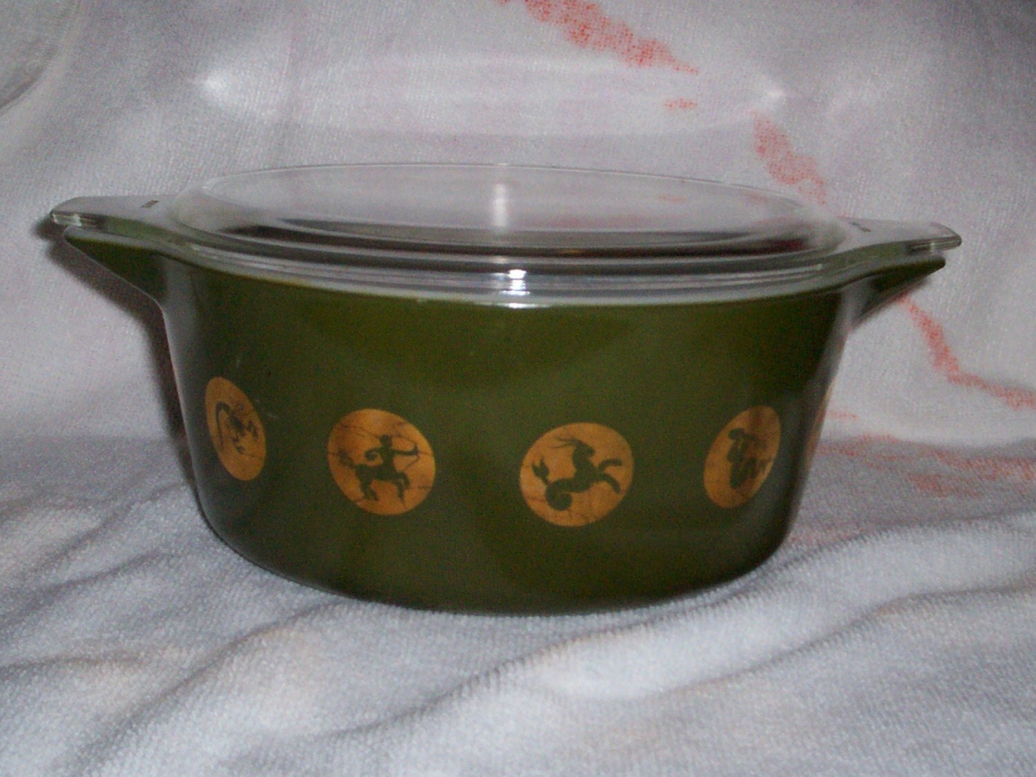VINTAGE PYREX ZODIAC CASSEROLE by thetrendykitchen on Etsy
