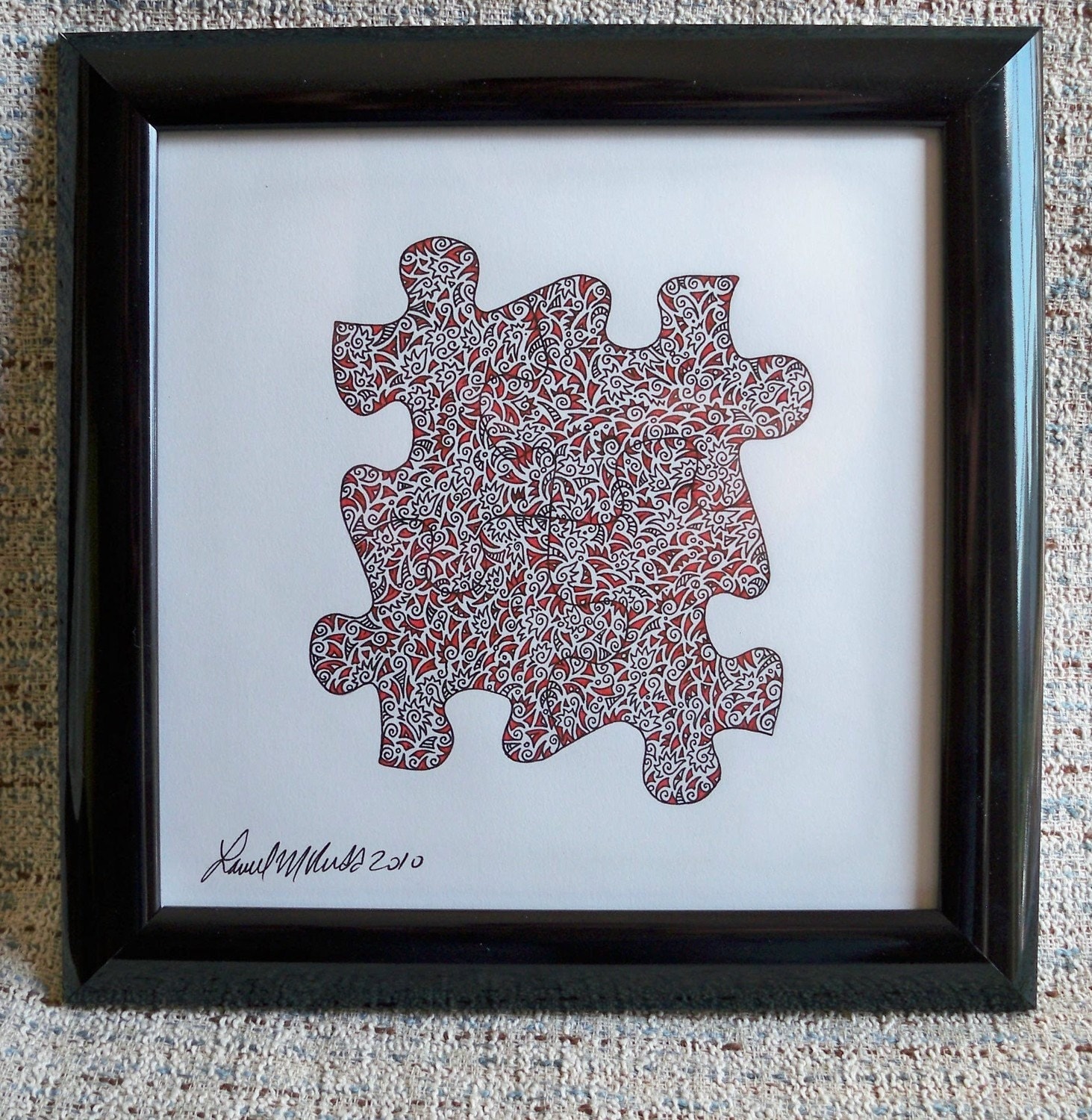 Puzzle Autism Awareness Abstract Original Drawing