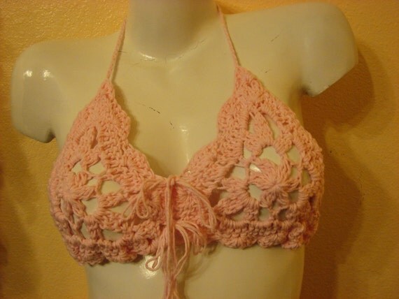 Items similar to Pink Harem Girl Hippie Halter Top size medium on Etsy