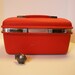 Samsonite "Saturn" Traincase - Pumpkin colored, includes divider tray and detachable mirror