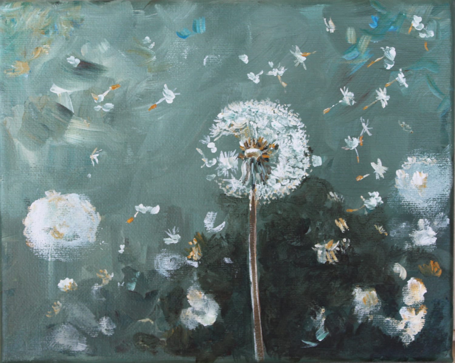 dandelion wishes 8 x 10 original acrylic on canvas