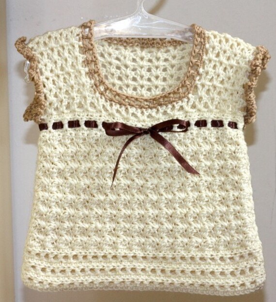 Crochet PATTERN pdf file Milky Baby Vest by monpetitviolon