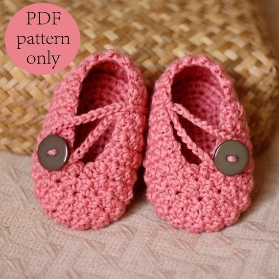  Baby Booties Crochet PATTERN pdf file  Pretty in Pink Baby Booties