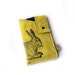 yellow leather cellphone case rabbit screenprint suede sleeve