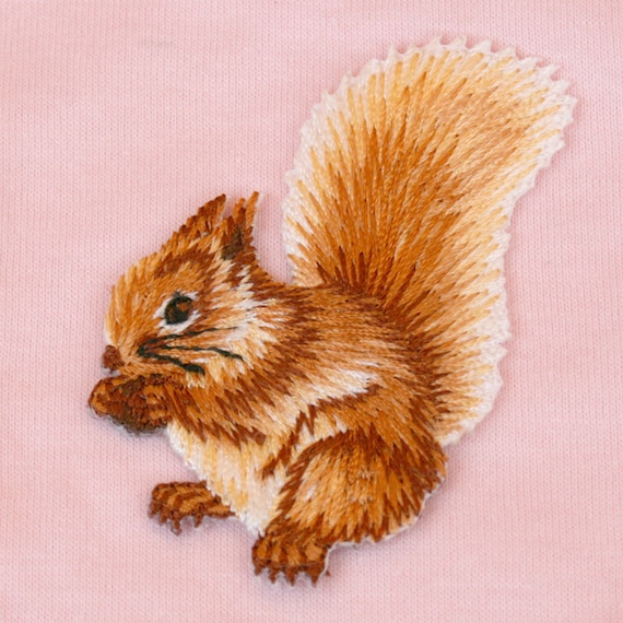 Patch Embroidered Applique Squirrel with by dabbledesignsdestash