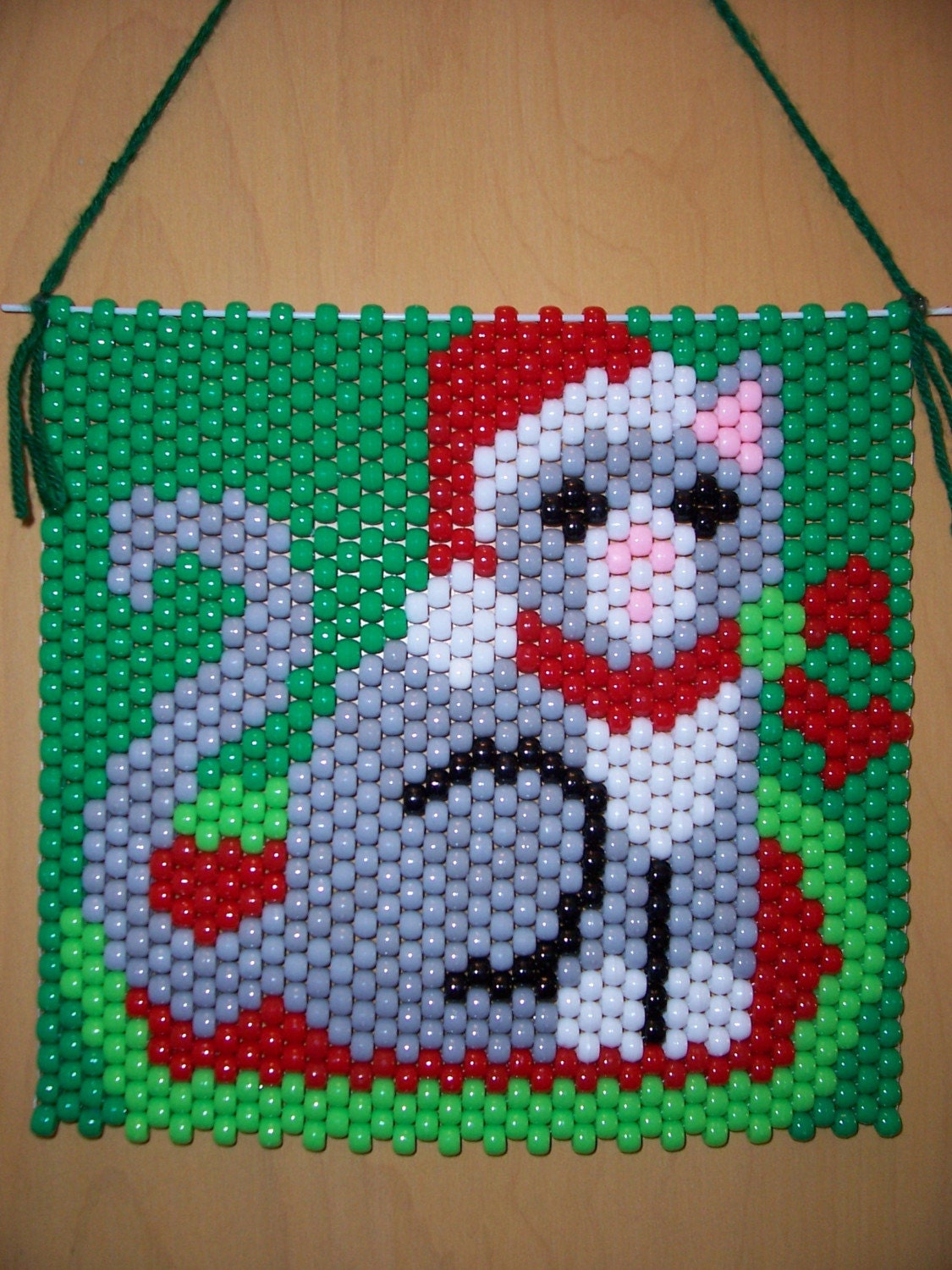 Christmas Cat Beaded Banner