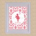 RESERVED for Rebecca - Personalized Silhouette Print, Style- My Name, Damask, NOTES: Custom text, custom colors, 8x10